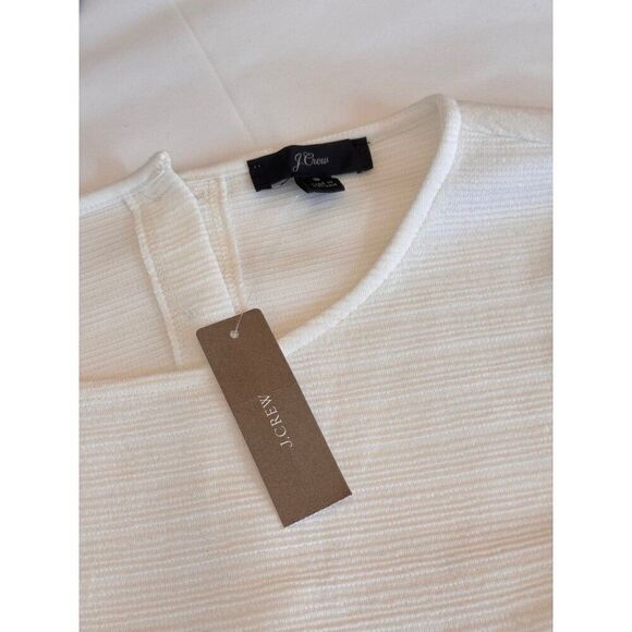 NWT J. Crew Textured Peplum Top Cream Sz S 3/4 Sleeve, Soft, Quiet Luxury - Picture 5 of 8